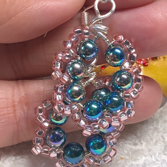 🤩🌈beautiful hoop earrings blue/pink silver/rhinestone-shiny Swarovski - Picture 7 of 9